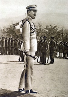 King Constantine of Greece passing conscripts in review (1915)