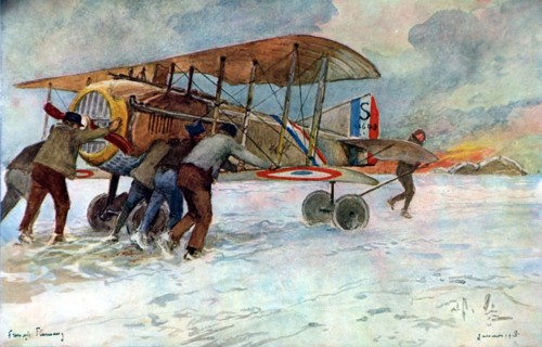 François Flameng, L'armée de l'air. Rentrée d'un Spad