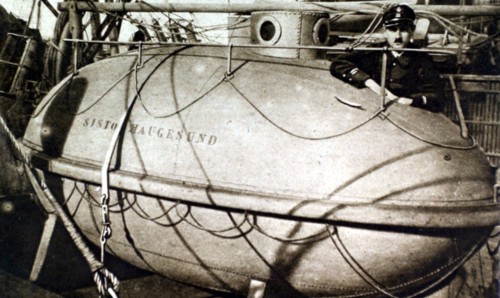 Première Guerre Mondiale. Embarcation insubmersible, nouveau modèle, utilisée dans la marine norvégienne