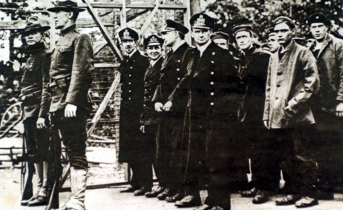 World War I. The crew of a German "U-58" submarine taken prisoner by the Americans (1918)