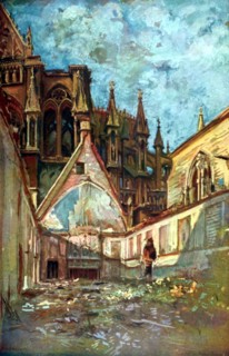Duvent,  Rheims: ruins of the Kings' Hall in the  archiepiscopal palace