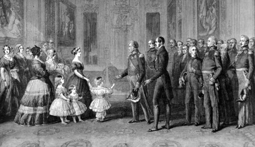 Au palais de Windsor, réception du roi de France, Louis-Philippe 1er par la reine Victoria (8 octobre 1844)