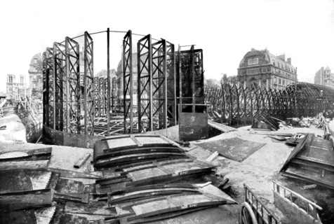 Travaux du métropolitain à Paris (1906)