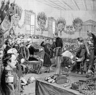 Paris. Prize ceremony for children reared by the Republican Guard (1882)