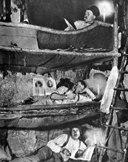 World War I. At the front, an improvised dormitory in a shelter (1915)