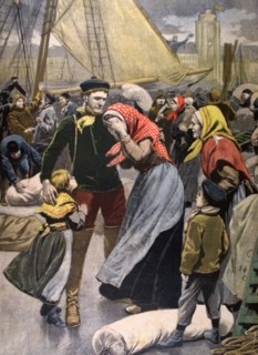 A Dunkerque, départ des pêcheurs de morue pour l'Islande, 1900