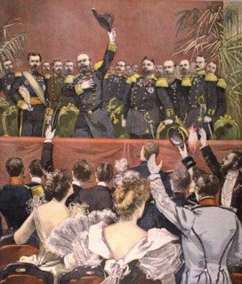 Admiral Avellan bidding farewell at the end of a gala  performance at the Paris Opera (1893