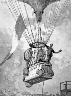 Le départ du "Horla" à Paris, monté par MM. Jovis et Mallet, in "Le Monde illustré" du 20 août 1887