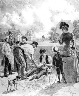 The dog's shearer at the Quai du Louvre in Paris, in "Le Monde illustré", 6-28-1884