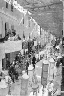 "Del Corpus" procession in Seville, in "Le Monde illustré", 6-28-1884