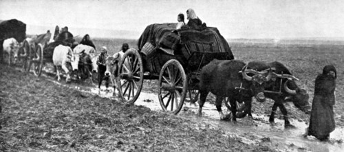 Turkish people fleeing the advancing Bulgarian army (1912)
