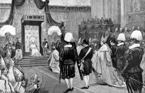 Cérémonie de la canonisation de Jean-Baptiste de la Salle dans la basilique de Saint-Pierre de Rome (1900)