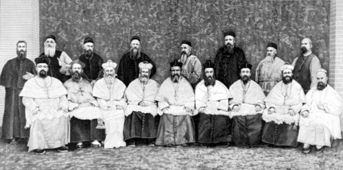 Groupe d'Evêques et de Pères catholiques de toutes nationalités à Pékin, en 1900