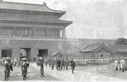 Military parade in China, 1900