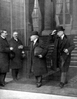 Mr. Raymond Poincaré, head of the French governement, coming out of the Elysée after the Council of ministers (January 17, 1922)