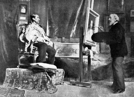 King of Siam, Chulalongkorn, posing before Mr. Carolus-Duran in San-Remo, 1907