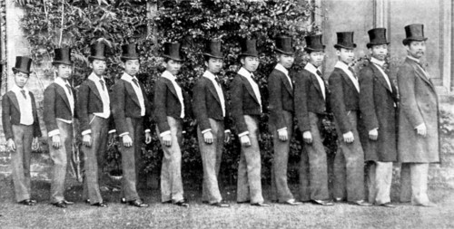 King of Siam, Chulalongkorn, and some of his sons who were educated in England (1910)