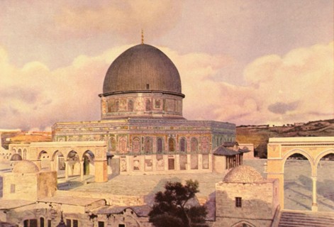 Omar mosque or Dome of the Rock, in Jerusalem (1910)