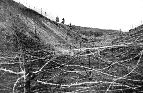 World War I. 
Defences of Salonic inspected by General Sarrail (1916)
