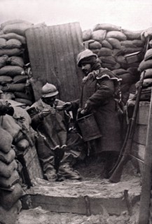 Distribution of coffee in a trench on the front, 1916