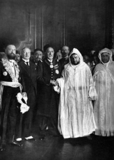 In Marseilles, meeting between Mohammed el Habib, bey of Tunis and Moulai Youssef, sultan of Morocco