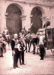 Remise des lettres de créance du nouvel ambassadeur de France en Italie, en 1928.