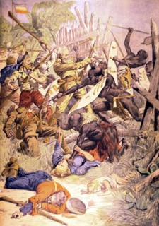 In Africa, slaughter of a German garnison