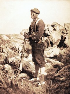 Morocco. Senegalese infantryman dressed in winter combat dress
