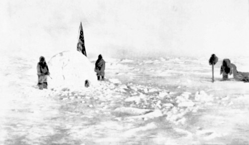 Conquest of the North pole. Photograph taken by Dr Cook (1908)