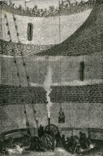 Jules Verne,'From the Earth to the Moon':
Works for the casting of the rocket-cannon