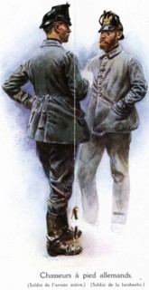 Chasseurs à pied allemands, lors de la 1ère Guerre mondiale
