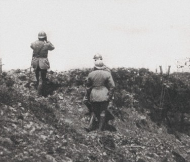 General Mangin watching the attack on Fort Douaumont