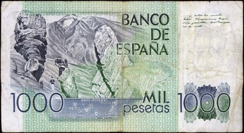 1,000 Pesetas banknote