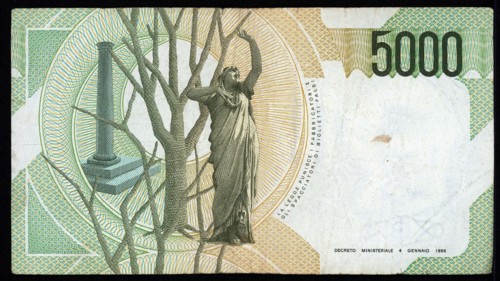 Billet de 5000 Lires Italiennes