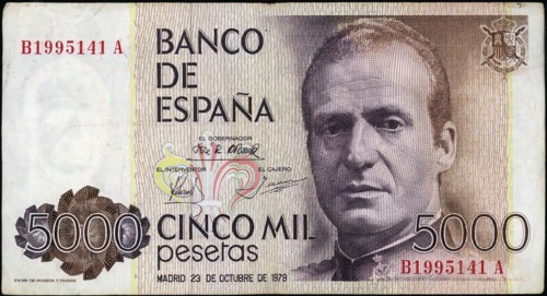 5,000 Pesetas banknote