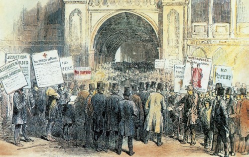 Manifestation de protestants contre les catholiques
