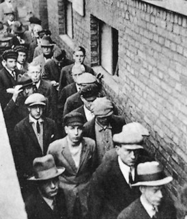 Germany, Duisburg / More than five million unemployed persons in the German Reich