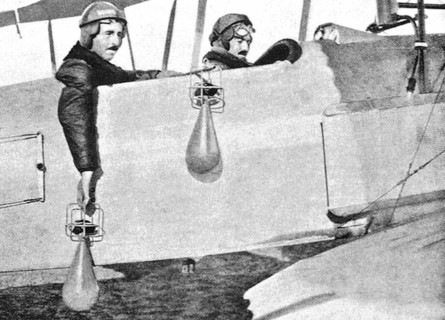 Aerial bombing over Karlsruhe, in Germany