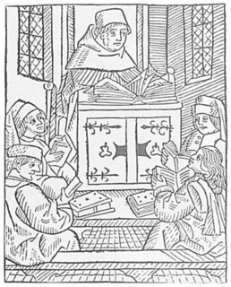 Origins of the university system, ; engraving