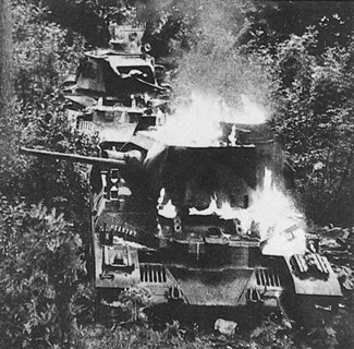 British tanks going up in flames