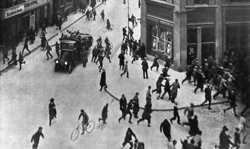 Fight between the police and members of the Communist Party in Berlin