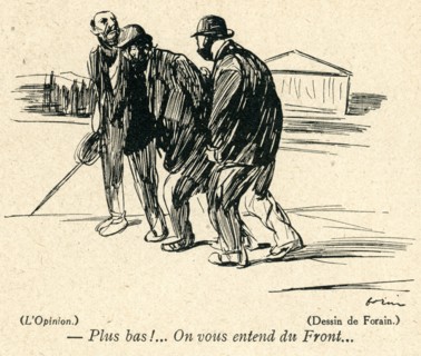 Dessin humoristique paru dans La Baïonnette n°28 du 13 janvier 1916
