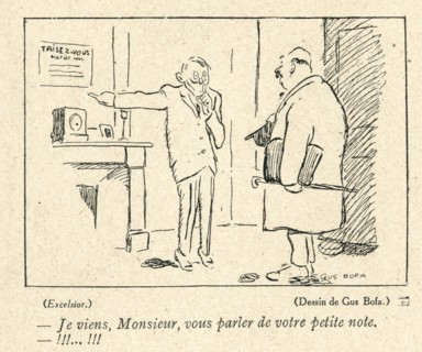 Dessin humoristique paru dans La Baïonnette n°28 du 13 janvier 1916