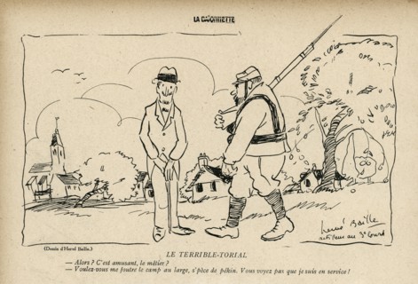 Drawing on published in La Baïonnette in 1916