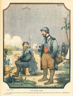 Dessin humoristique paru dans La Baïonnette n°33 du 17 février 1916