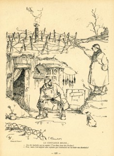 Dessin humoristique paru dans La Baïonnette n°33 du 17 février 1916