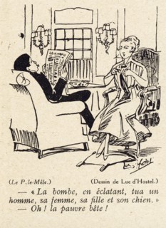 Dessin humoristique paru dans La Baïonnette n°36 du 9 mars 1916
