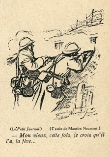 Dessin humoristique paru dans La Baïonnette n°38 du 23 mars 1916