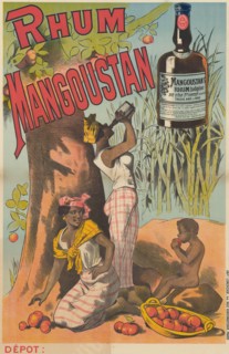 Affiche publicitaire pour le rhum Mangoustan