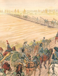 Napoleon I crossing the Rhine at Kehl, 1805